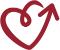 Heart icon with an arrow pointing up