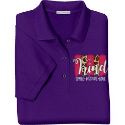 Embroidered Kind Polo Shirt in purple