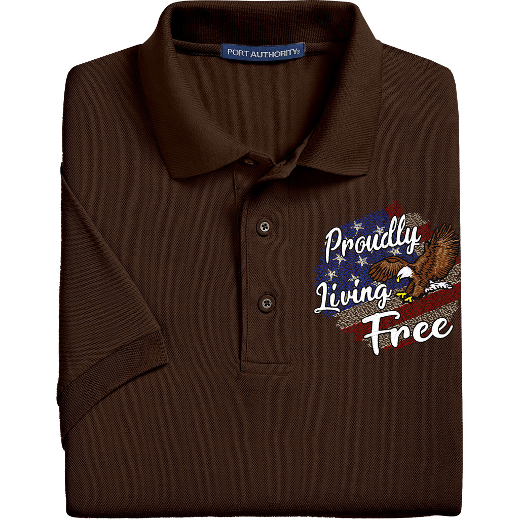 Patriotic Polo Shirt with American flag & eagle
