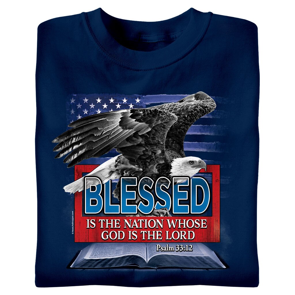 Patriotic Christian T-Shirt in Navy